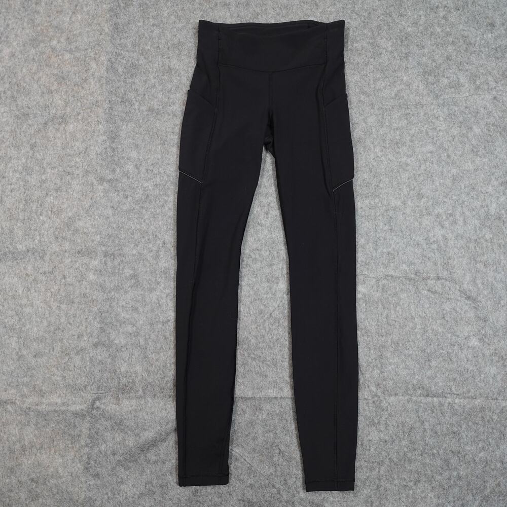 Lululemon Leggings Womens 2 Speed Up 27" Black‎ Run Gym Yoga Workout Athletic
